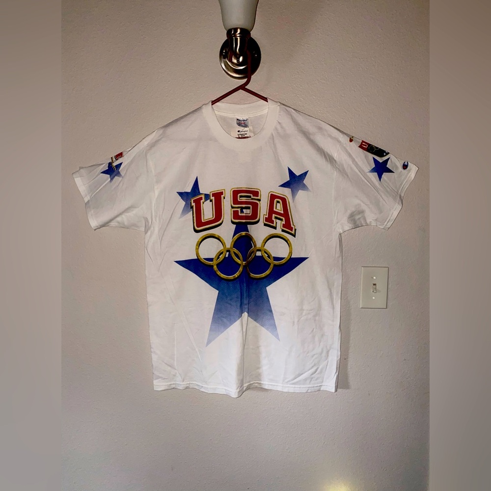 Vintage Men’s 90s Atlanta Olympics T-shirt USA 1996 Champion XL